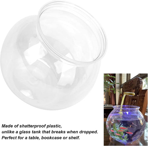 Mini Fish Tank, Transparent Plastic Fish Bowl Betta Tank Fish Plant Tanks for Desk Bookshelf (Mini)