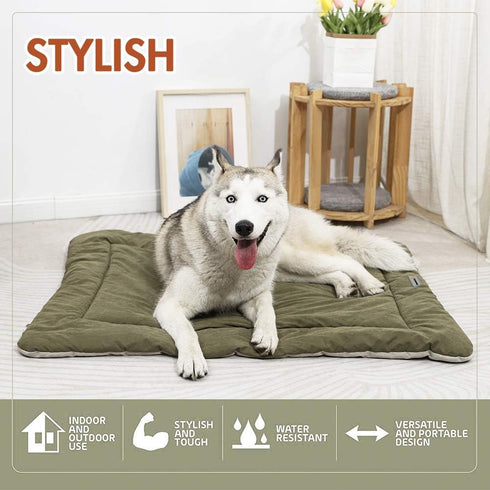 Camping Dog Bed, Waterproof and Washable Pet Bed 40”X32”, Durable Portable Travel Mat for Outdoor Use