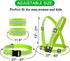 Reflective Vest with 2 Pack Reflector Armbands, Adjustable Elastic Safety Belt for High Visibility Running, Jogging,