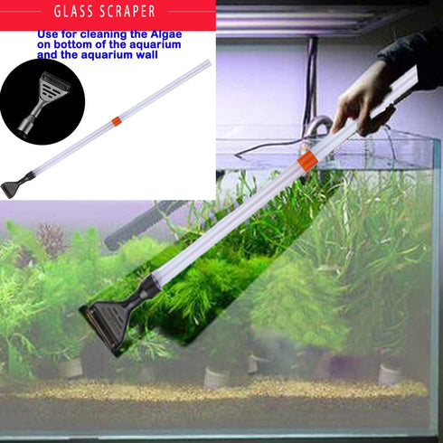 5 in 1 Aquarium Gravel Cleaner Kit, Water Changer, Glass Scraper, Sand Wash Pump with Adjustable Water Flow Controller