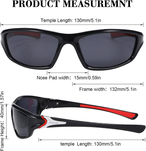 TOODOO 4 Pairs Men Polarized Sunglasses with UV Protection Driving Glasses Sports for Sport Outdoor Activities