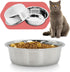 2pcs Stainless Steel Dog Bowls: Hammered Thickened Metal Feeding or Water Bowls for Small/Medium/Large Dogs & Cats