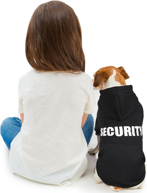 QDYU Dog Sweaters for Small Dogs Security Sweater Soft Brushed Fleece Pet Clothes Dog Hoodie Sweatshirt with Pocket(XS)