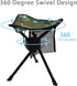 GEERTOP Portable Camping Folding Stool Seat - Swivel Tripod Chair for Outdoor Gear