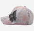 Women's Bling Rhinestone Butterfly Baseball Cap - Adjustable Hip Hop Hat for Outdoor Casual Wear