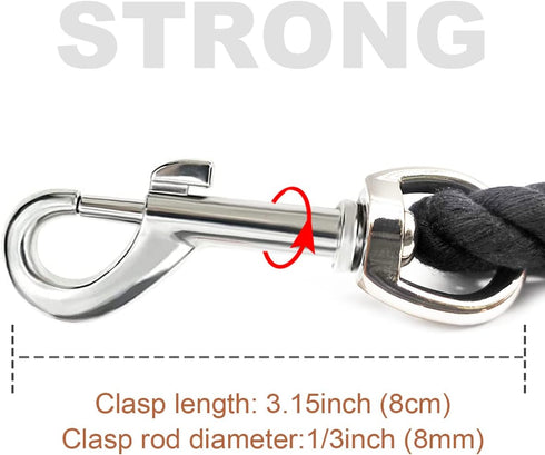 2 FT Short Dog Leash, Soft Braided Leash with Leather Connection for Small to Large Dogs (24 Inch x 1/2'')
