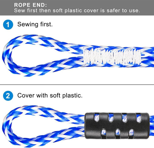 SELEWARE Heavy Duty Boat Tow Harness & Quick Connector Set for Tubing with Stainless Steel Connector
