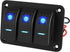 Bittwee Marine Switch Panel, Waterproof 12V 24V DC 3 Gang 5 Pin Aluminum