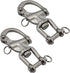 NRC&XRC Pair Jaw Swivel Snap Shackle, 316 Stainless Steel for Sailboat Spinnaker Halyard