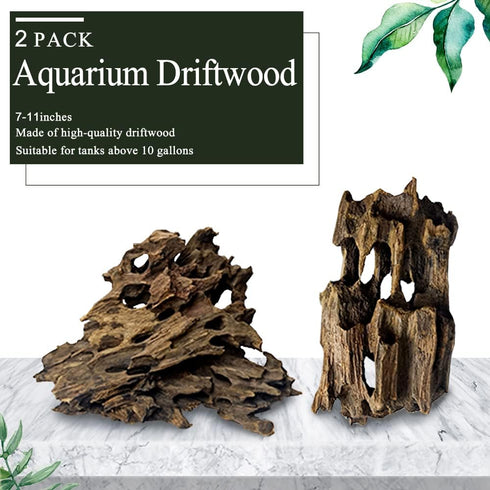 Hamiledyi Natural Driftwood Log Habitat Decorations, Sinkable Reptile Wood Branches for Aquarium Decor