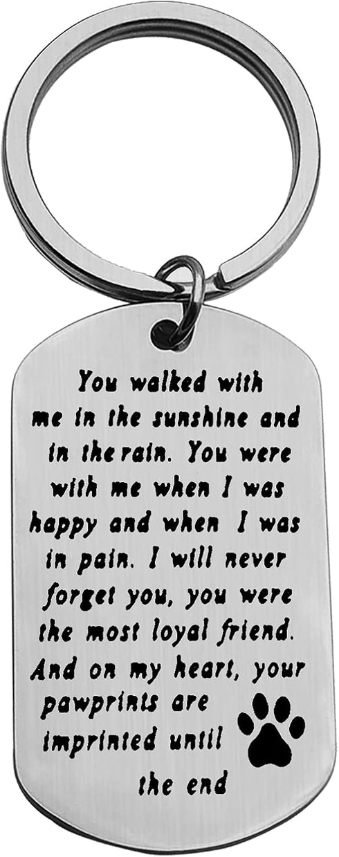 Baipilu Pet Memorial Gift Dog Remembrance Keychain, Sympathy Keychain for Dog and Cat Loss Gifts