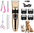 Dog Grooming Kit, Low Noise Professional Clippers, Rechargeable Cordless Pet Hair Trimmer Tools for Dogs & Cats
