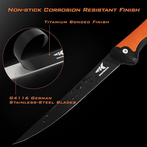 G4116 13 inch 7 inch KastKing Folding Fillet/Fishing/Camping/Hunting Knife, Razor Sharp German Stainless-Steel Blade