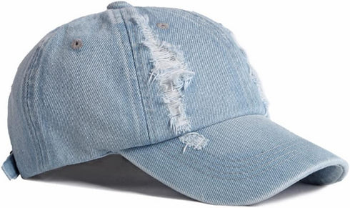 Vintage Washed Denim Dad Hats, Adjustable Baseball Caps for Men and Women