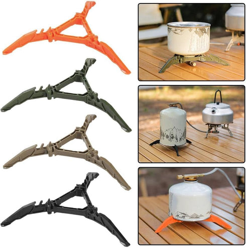 Orange Fuel Can Stabilizer for Camping Stoves, Mini Foldable Outdoor Cooking Gas Tank Stand for Hiking