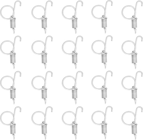 Spring Cage Door Hook, 20PCS Metal Finger Spring Latch Hook for Fixing Rabbit Pet Cage Door Farming Equipment