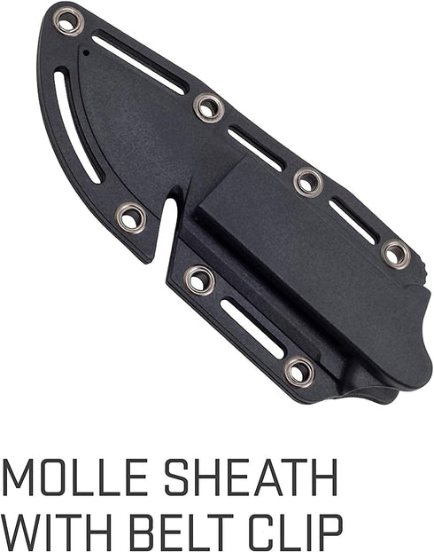 SOG FK1001-CP Survival Knife with Sheath - 4 Inch Tactical Fixed Blade Bushcraft Knife