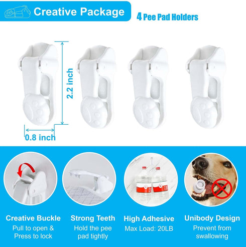 Kingwee (4 Pack) Dog Pee Pad Holder with Walls for Small & Large Size Wee Wee Pad, Indoor Potty Training Pad Holder