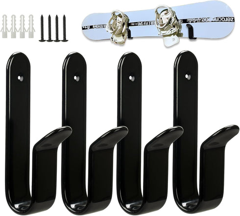 Horizontal Snowboard Wall Mount Clips, Snowboard Display Stand for Room and Garage