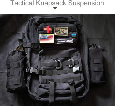 Upgraded Tactical Water Bottle Pouch Bag, Molle Drawstring Holder, Travel Mesh Hydration Carrier