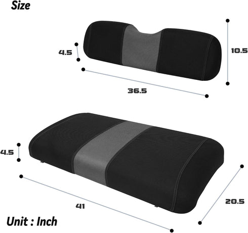 Golf Cart Front Seat Covers Fit EZGO TXT 1994-2013, Washable Breathable Adjustable Seat Cover