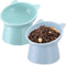 Zhehao 2 Pieces Plastic Raised Bowl Set, Tilted 15 Degrees Elevated Cat Food and Water Bowls for Cats and Small Dogs