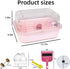 Set Hamiledyi Dwarf Hamster Cage Clear Plastic Small Hamster Cage Portable Carrier with Water Bottle Exercise Wheel