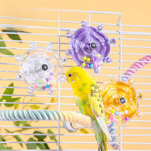 Parakeet Toys, Small Parrot Rotating Interactive Training Toy, Parakeet Cage Accessories, Budgie Toys, Cockatiel Toys