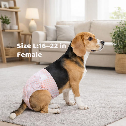 Pappiora 1621 10 Count, Disposable Female Dog Diapers for Waist in, Leakproof, Super Absorbent, Soft Breathable Lining