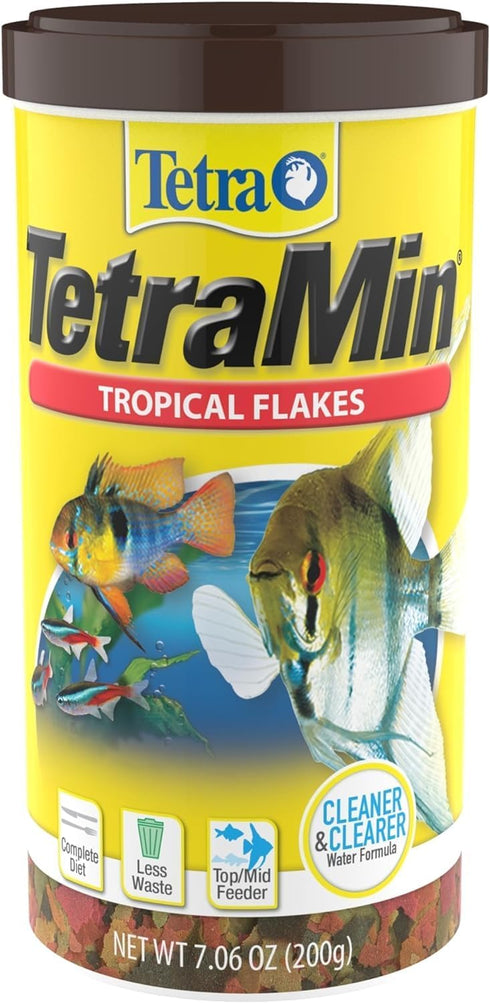 TetraMin Nutritionally Balanced Tropical Flake Food for Tropical Fish, 7.06 oz (Pack of 1)