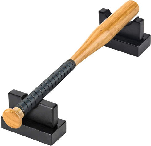 TOBWOLF 2PCS Baseball Bat Display Case - Sturdy Horizontal Rack and Holder for Baseball Bats, Black