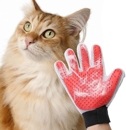 Marchul Pet Grooming Gloves, Cat Dog Hair Remover Glove Brush, 1 Pair for Long & Short Hair, Horse Grooming