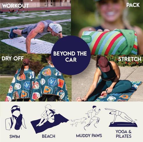 Full-Sized Performance Microfiber Running Towel & Car Seat Cover - Paisley Probs