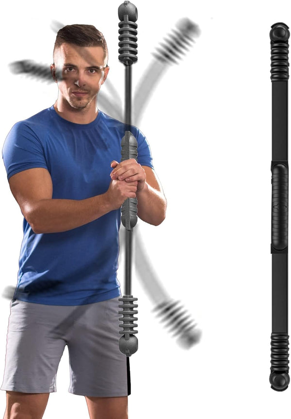 Fitness Bar for Workout, Elastic Exercise Bar, Vibration Shake Weight Stick for Core Strength Training at Home