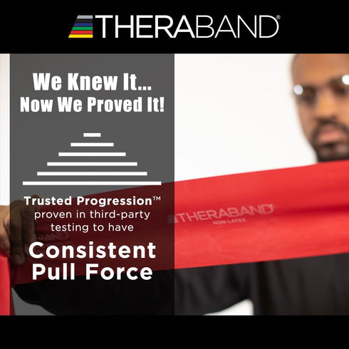 THERABAND Resistance Band 25 Yard Roll, Medium Red, Non-Latex, Level 3 for Exercise Workouts