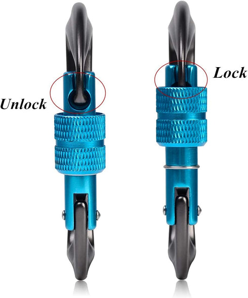 STURME Lightweight Aluminium Carabiner Clip Set (12KN) - Heavy Duty D-Ring Hooks for Hammock, Improved Design 2022