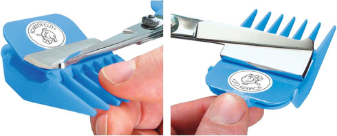 SCAREDY CUT NO Buzz Dog Clippers, Tiny Trim Safety Scissor, Silent Low Noise Grooming Clipper, Right Handed Blue