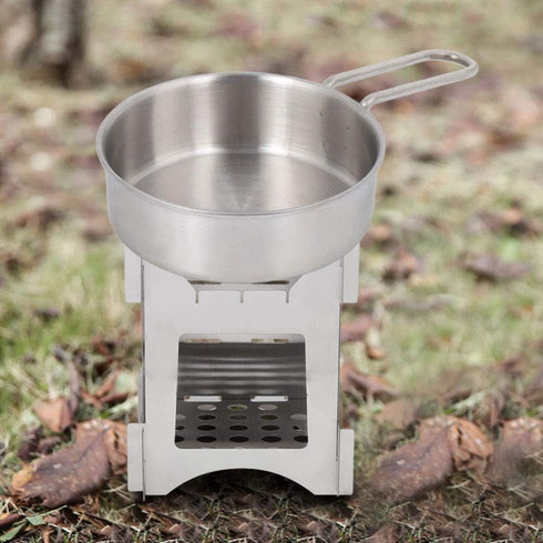 Outdoor Mountaineering Pot, Portable Camping Cooker with Foldable Handle for Hiking and Camping