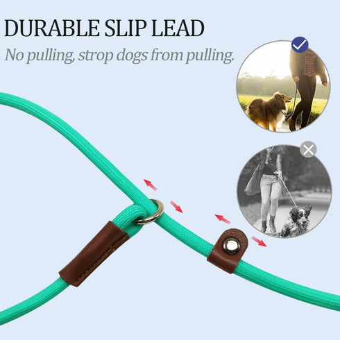 MayPaw Slip Lead Control Leash for Dogs, 7FT Pet Slip Leash, 1/4” Rope for Small Medium Animals