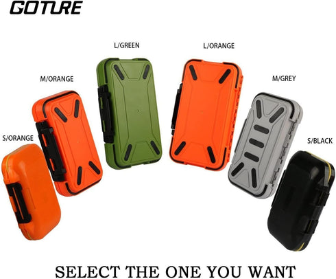 Goture Small Tackle Box, Waterproof Fishing Lure Storage Case - Orange SMALL 6.3'' X 3.5'' X 1.7''