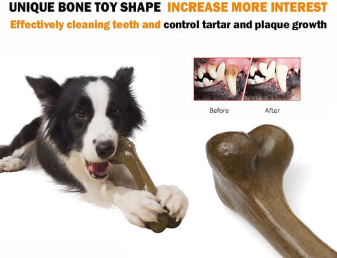 Tough Dog Toys for Aggressive Chewers, Indestructible Nylon Bones, Durable Puppy Teething Toys, Interactive Toys for