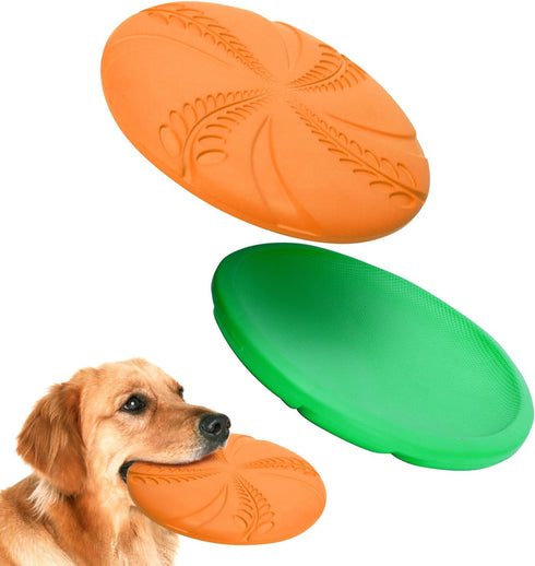 Nobleza 2 Pack Dog Flying Disc - Interactive Flyer Toys for Small, Medium, Large Dogs, Durable Outdoor Disc Toy