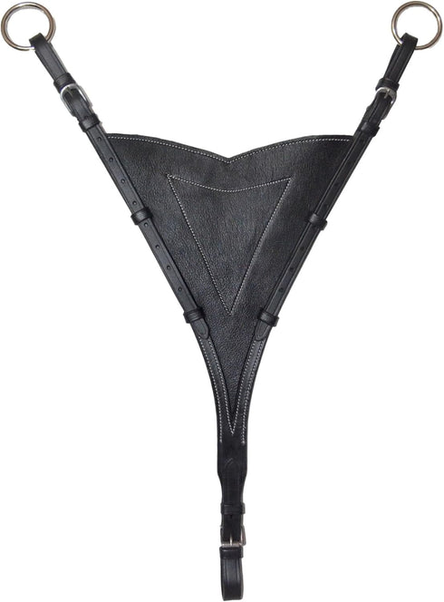 Soft Leather Adjustable Bib Martingale for Horses - Brown