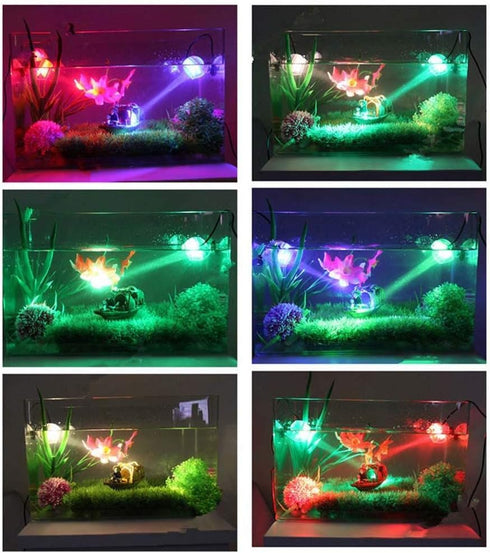 Semme LED Fish Spot Light, 180 Degree Rotation Waterproof Mini RGB Spotlights Submersible Fish Lamp for Aquarium Fountain Fish Pond Water Garden