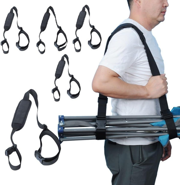 HUDLL Adjustable Chair Carry Strap for Camping Chairs, Hands-Free Shoulder Sling for Folding
