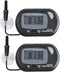 SunGrow Digital Betta Thermometer for Tropical Aquarium Fish, Black Color, 4 Suction Cups and 2 Batteries Included, 2
