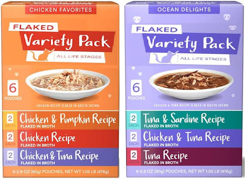 Generic Grain-Free Flaked Wet Cat & Kitten Food Variety Pack Real Tuna &