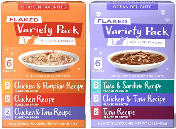 Generic Grain-Free Flaked Wet Cat & Kitten Food Variety Pack Real Tuna &