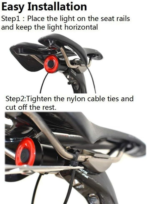 Smart Bike Tail Light, Ultra Bright Rechargeable LED Bicycle Light, IPX6 Waterproof, Fits Any Road Bike