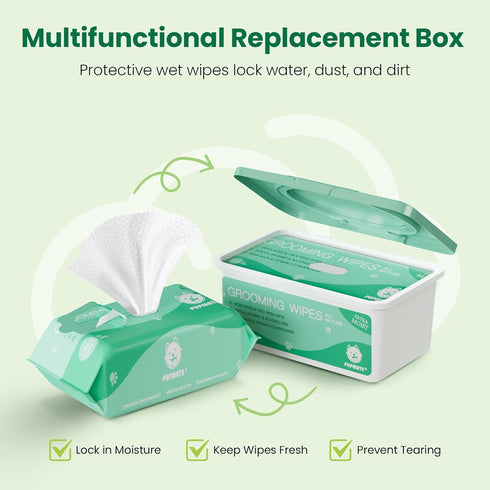 100 Counts, Pet Wipes for Dogs & Cats, Extra Moist & Thick Grooming Puppy Wipes with Fresh Aloe Vera/Nature